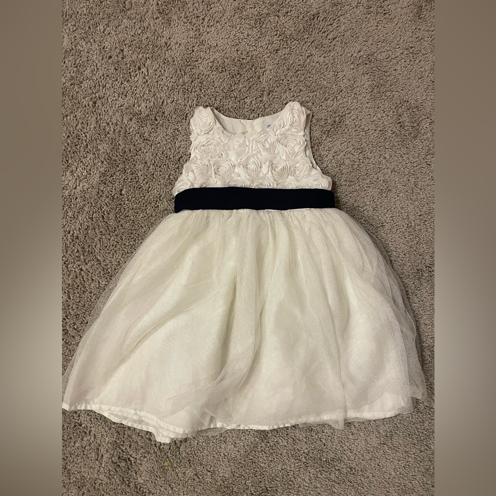 Toddler Girl 4T White Rosette Dress